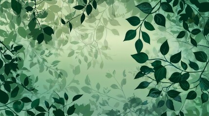 Elegant green foliage background with layered leaves creating a serene and natural atmosphere