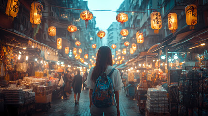 Fototapeta premium This is a real shot from the night market