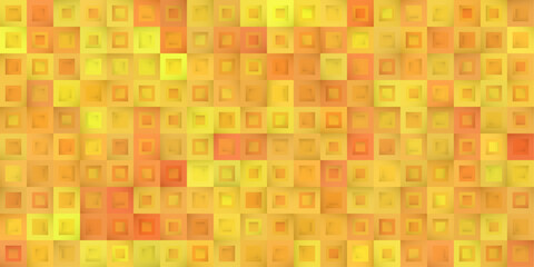 Golden Glow 3D Square Mosaic Pattern: Radiant Yellow and Orange Geometric Design