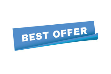 Best offer banner vector modern sticker, label design. Advertising element.