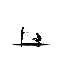 Fototapeta premium fishing fly silhouette