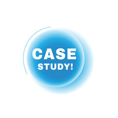 Case study, speech bubble modern circle design. Banner or announcement element. vector sign isolated.