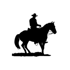cowboy horse silhouette