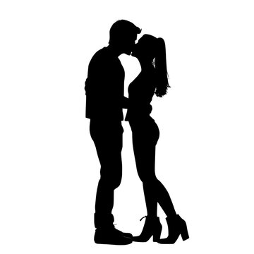 recommend clip art: a couple kissing silhouette