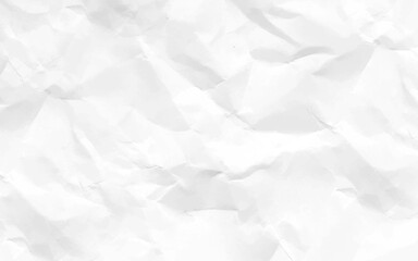 Grunge wrinkled white color paper textured background with copy space. Paper texture Crumpled White. Top view.