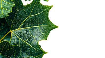 a close up photo of a leaf on a transparent background, PNG image, PNG file, Generative art.