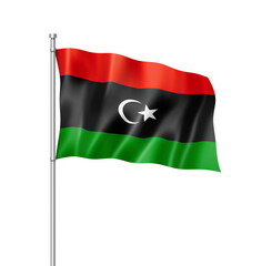 Libyan flag isolated on white