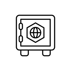 Web3 locker outline icons, minimalist vector illustration ,simple transparent graphic element .Isolated on white background