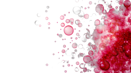 pink bubbles in water on a transparent background, PNG image, PNG file, Generative art.