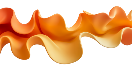 an illustration of orange wavy lines or waves on a transparent background, PNG image, PNG file, Generative art.