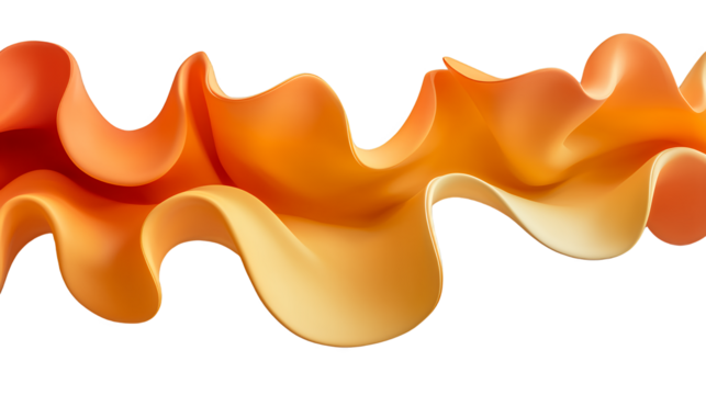 an illustration of orange wavy lines or waves on a transparent background, PNG image, PNG file, Generative art.