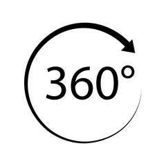 360 degrees icon, isolated on white. vector