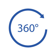 360 degrees icon, isolated on white. vector