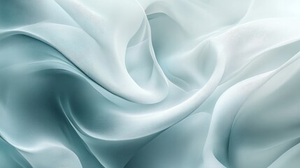 Obraz premium Light turquoise fabric delicately draped to create soft waves