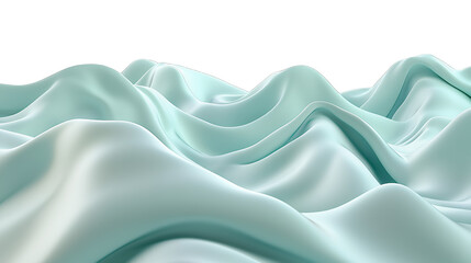 Obraz premium abstract 3d illustration of white fabric or silk waving in the wind PNG image, PNG file, Generative art.