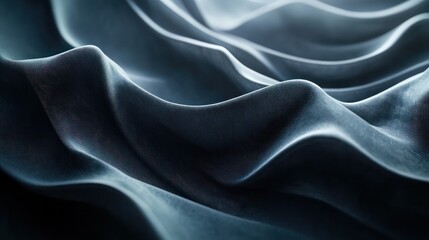Obraz premium Dark fabric waves, studio backdrop, textile texture