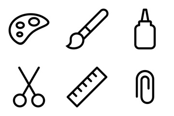 Art and Craft Supplies icon set