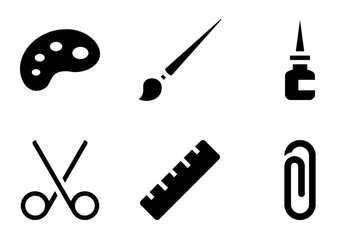 Art and Craft Supplies icon set
