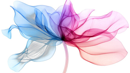 abstract art of a flower on a transparent background, PNG image, PNG file, Generative art.