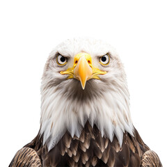 Obraz premium Majestic Eagle Portrait with Detailed Plumage on Transparent Background