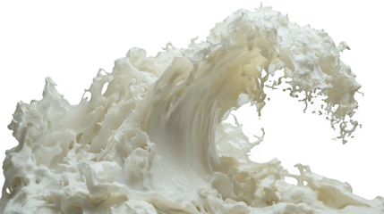 a picture of a splash of white milk or cream on a transparent background, PNG image, PNG file, Generative art.