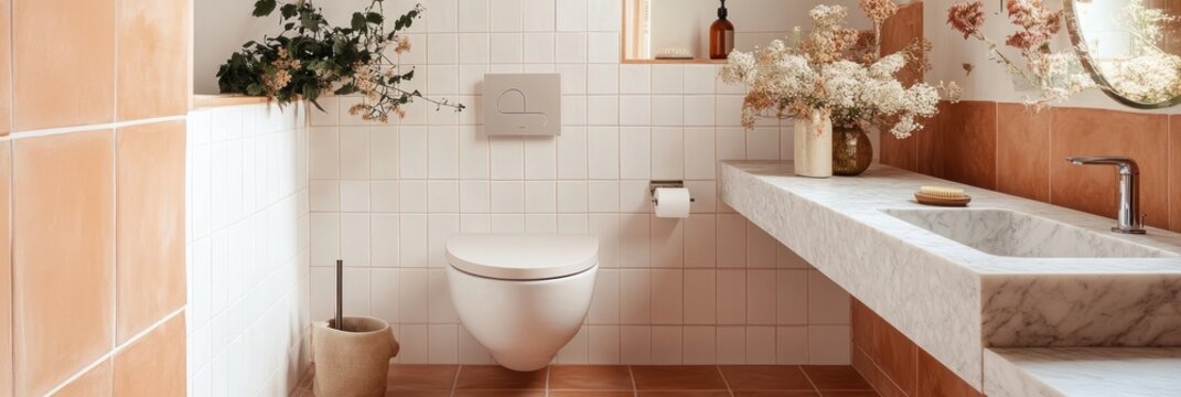 Modern Minimalist Bathroom Design With Earthy Tones