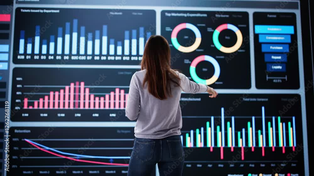 Aufkleber Big Data Artificial Intelligence Dashboard