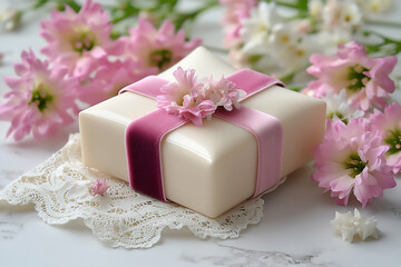  star gift box with lisianthus