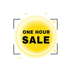 One hour sale banner symbol modern style bubble icon design. vector element for web template.