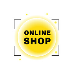 Online shop banner symbol modern style bubble icon design. vector element for web template.