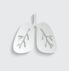 Human lung black vector icon