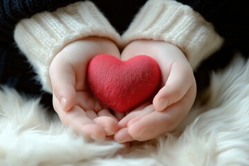 Baby and Mother's Hands Holding a Heart