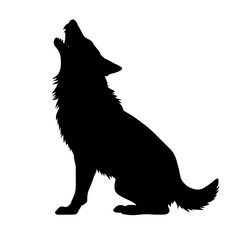 howling wolf silhouette