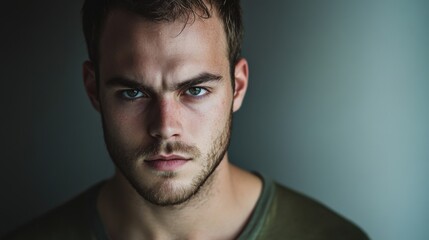 Obraz premium intense closeup portrait of a young man