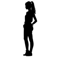 Fototapeta premium woman standing silhouette