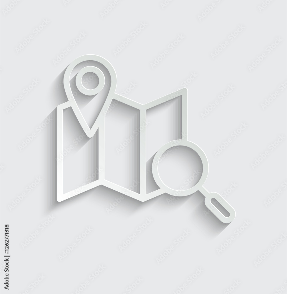 Poster map with pointer vector icon gps navigator navigation
