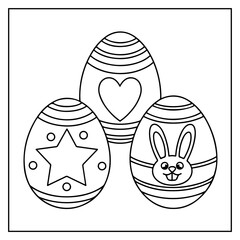 Easter Egg Bold and Easy Coloring Book For Kids and Adults