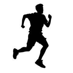 Fototapeta premium running man silhouette
