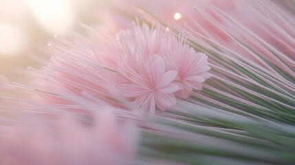 Obraz premium Soft Pink Cherry Blossom Branches for a Romantic Touch in Nature