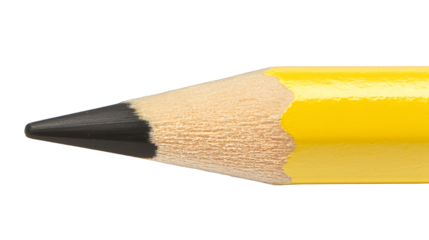 a yellow pencil with a white eraser on a transparent background, PNG image, PNG file, Generative art.
