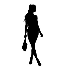 Fototapeta premium woman walking silhouette