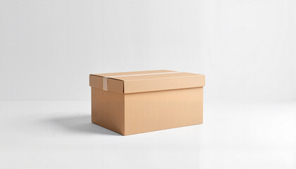 Cardboard box on white background