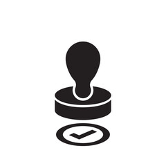 Stamp approve icon with seal for official validation