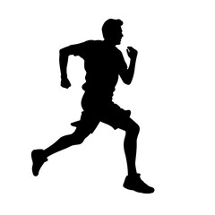 Obraz premium man running silhouette