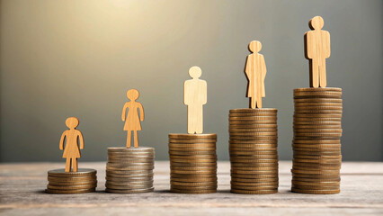 The Symbolism of Wooden Figures on Stacked Coins: A Reflection on Socioeconomic Inequality