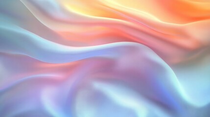 Obraz premium Abstract Pastel Iridescent Background with Fluid Silk Fabric and Dreamy Colors