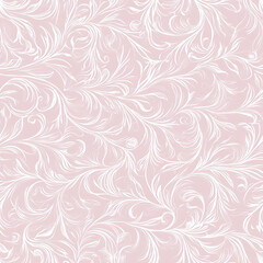 Fototapeta premium A delicate lace-like line pattern, with thin ornamental swirls in white over a soft pastel background. A gentle and elegant design for baby clothing