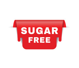 Sugar free banner red, colorful vector, advertising or business concept design.
