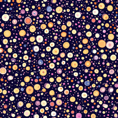 A space-inspired galaxy pattern, where planets and circular celestial bodies float in a deep cosmic background, perfect for kids' sci-fi designs