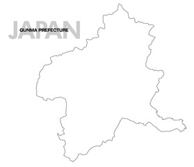 群馬県の白地図
